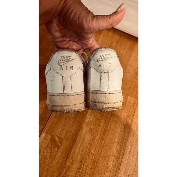 Nike AF1 White Leather Mens Sneakers Size 12.5 (B) - Picture 8 of 13